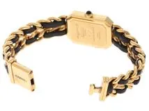 CHANEL 　シャネル 　プルミエールM　 H0001 　黒文字盤 　GP/SS  　 クオーツ 　レディース　【436】　2148103643644