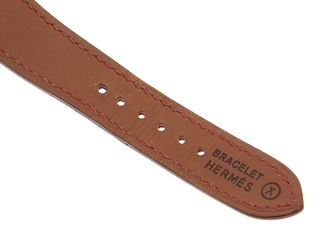 HERMES　エルメス　メドール　X刻印　レディース　GP/革　ホワイト文字盤【436】2148103644924