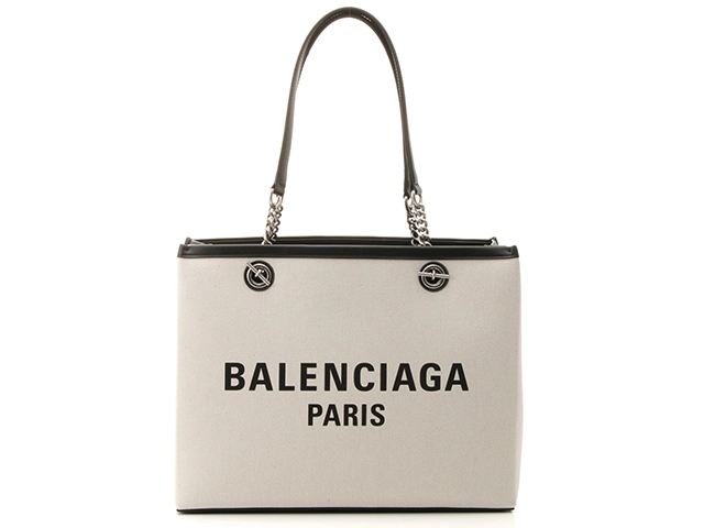 BALENCIAGA バレンシアガ デュティー フリートートＭ ホワイト／ブラック キャンバス／レザー 759973 【472】HA  の購入なら「質」の大黒屋（公式）