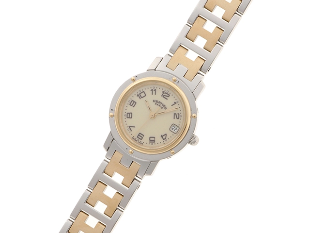 HERMES エルメス レディース クオーツ クリッパー アイボリー CL4.220【431】2148103645914