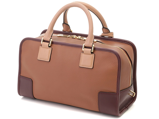 LOEWE　ロエベ　アマソナ28　トリコロール　ブラウン/ベージュ/ボルドー　レザー【433】