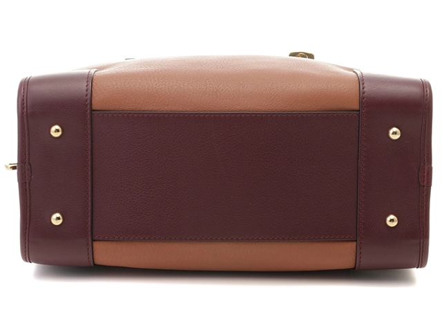 LOEWE　ロエベ　アマソナ28　トリコロール　ブラウン/ベージュ/ボルドー　レザー【433】