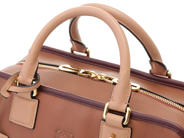 LOEWE　ロエベ　アマソナ28　トリコロール　ブラウン/ベージュ/ボルドー　レザー【433】