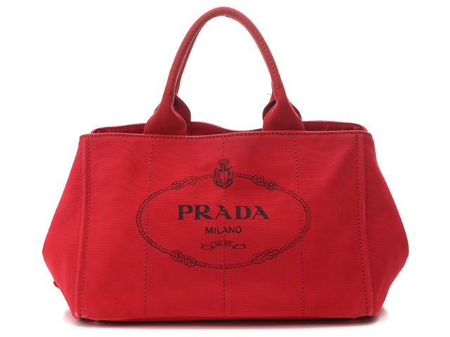 PRADA プラダ バッグ 2WAYカナパM レッド キャンバス 2148103648571 