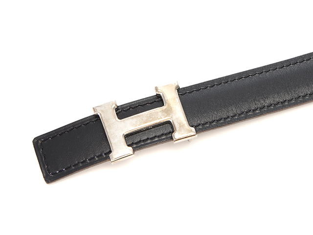 HERMES エルメス ミニHベルト 20mm ブラック/ノワゼット