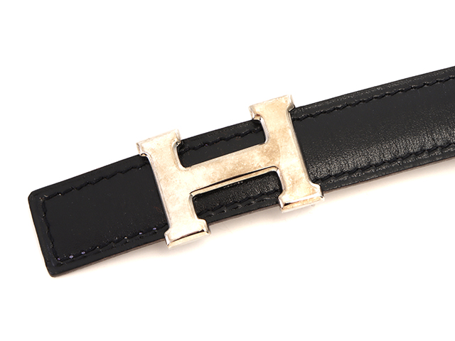 HERMES エルメス ミニHベルト 20mm ブラック/ノワゼット