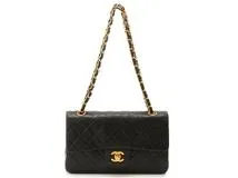 CHANEL　シャネル　マトラッセWフラップ23Wチェーンショルダー 　ブラック　GP 　ラムスキン　A01113　【471】2148103650123