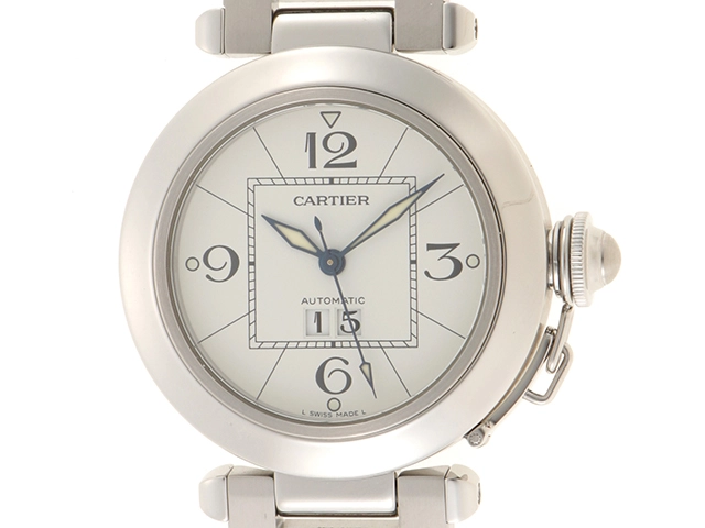 Cartier カルティエ　男女兼用 オートマチック　パシャC ビックデイト W31055M7　ホワイト文字盤 SS【472】HK