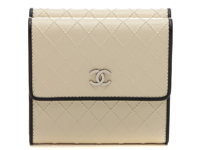 CHANEL シャネル ビコローレ Wホック財布 アイボリー ブラック レザー A33910【431】2148103650710  の購入なら「質」の大黒屋（公式）