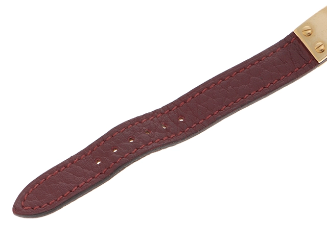 HERMES　エルメス　時計　レディース用　ケリーウォッチ　KE1.201　メッキゴールド/レザー　ワインレッド文字盤　〇S　1989年製【430】2148103652370