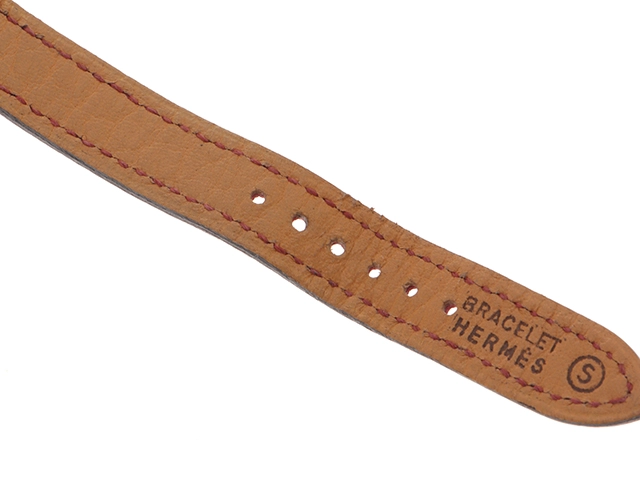 HERMES　エルメス　時計　レディース用　ケリーウォッチ　KE1.201　メッキゴールド/レザー　ワインレッド文字盤　〇S　1989年製【430】2148103652370