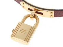 HERMES　エルメス　時計　レディース用　ケリーウォッチ　KE1.201　メッキゴールド/レザー　ワインレッド文字盤　〇S　1989年製【430】2148103652370