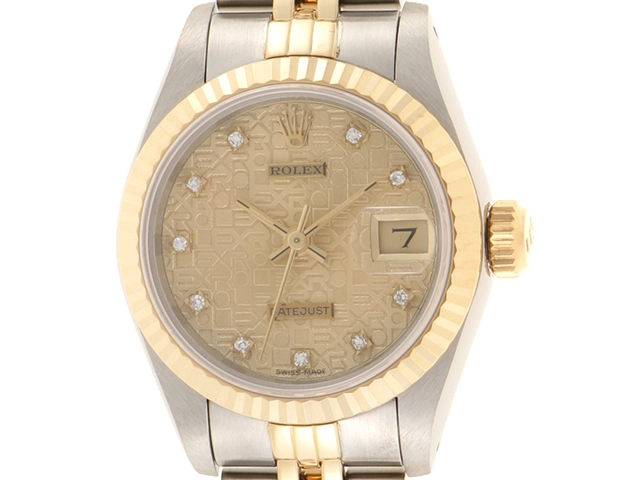 ROLEX 69173G 10Pダイヤモンドシャンパン彫りコンピューター文字盤 ステンレス／K18イエローゴールド 自動巻【471】