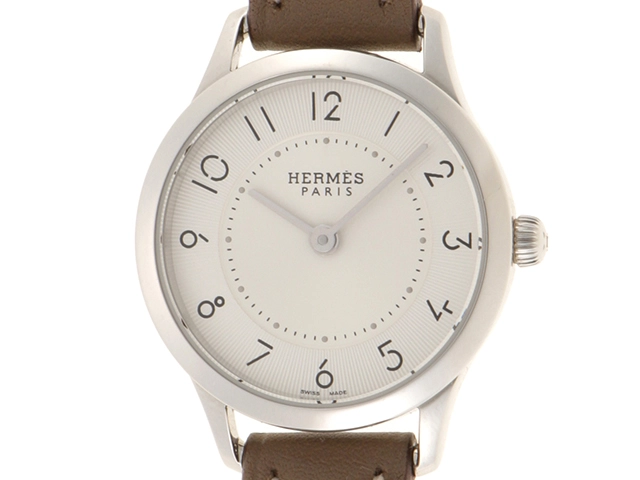 HERMES エルメス 腕時計 スリム ドゥ エルメス CA2.110 シルバー文字盤 