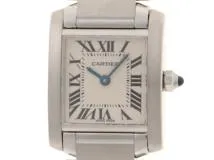 2002年並行品 Cartier カルティエ 腕時計 タンクフランセーズSM W51008Q3 ホワイト文字盤 スティール クォーツ【472】SJ