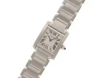 2002年並行品 Cartier カルティエ 腕時計 タンクフランセーズSM W51008Q3 ホワイト文字盤 スティール クォーツ【472】SJ
