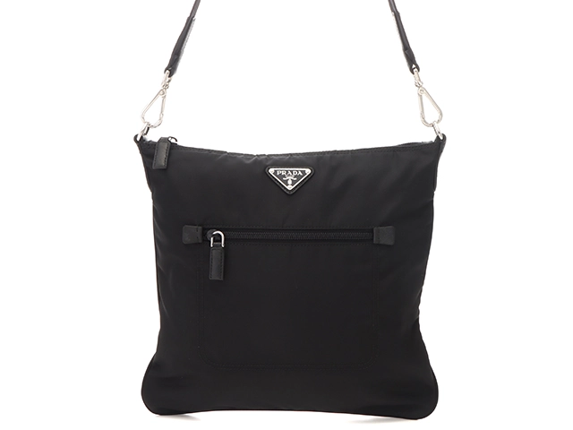 【特別セール品】 PRADA プラダ ショルダーバッグ ブラック ナイロン/サフィアーノ バッグ