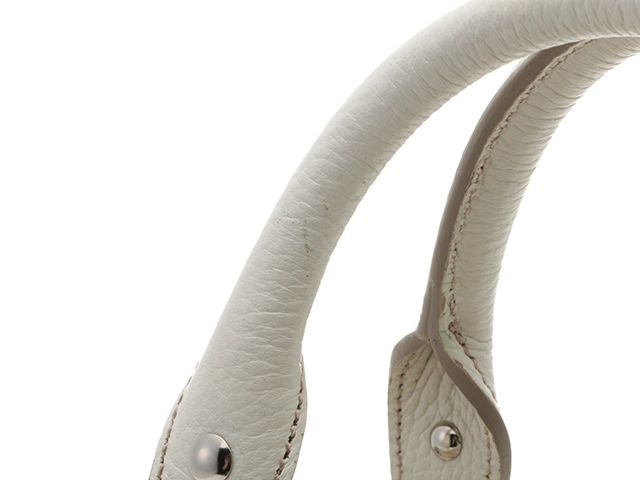 BURBERRY　バーバリー　チェックエ　ハンドバッグ　ベージュ　ホワイト　ナイロン　レザー　【431】2148103653063