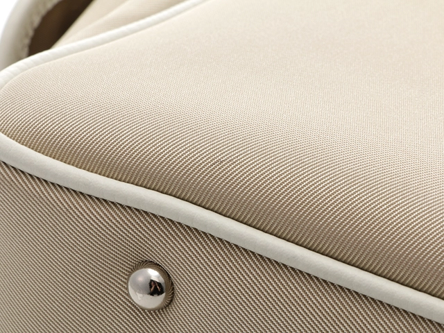 BURBERRY　バーバリー　チェックエ　ハンドバッグ　ベージュ　ホワイト　ナイロン　レザー　【431】2148103653063