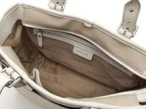 BURBERRY　バーバリー　チェックエ　ハンドバッグ　ベージュ　ホワイト　ナイロン　レザー　【431】2148103653063