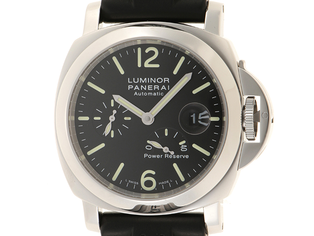 PANERAI パネライ 腕時計 ルミノール パワーリザーブ PAM00090 ブラック文字盤 ステンレス／ラバーベルト 自動巻  2007年並行品【472】SJ