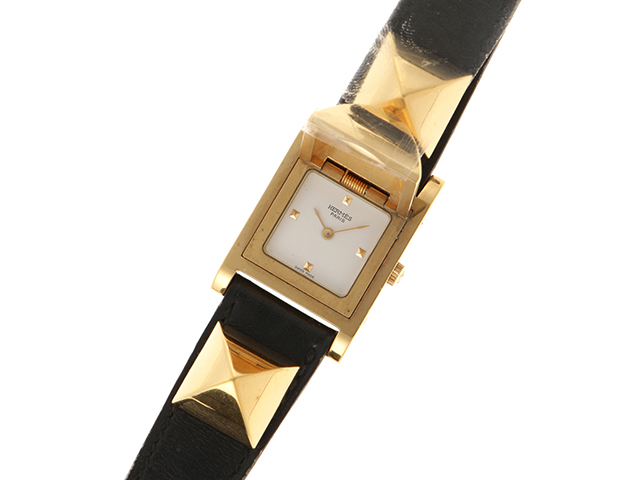 HERMES エルメス 時計 メドール ME1.201 GP/カワ クォーツ式  