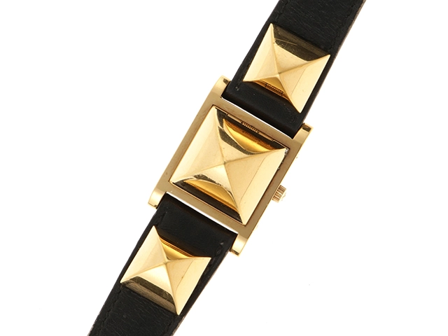 HERMES エルメス 時計 メドール ME1.201 GP/カワ クォーツ式 2148103653537 【437】