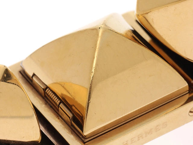 HERMES エルメス 時計 メドール ME1.201 GP/カワ クォーツ式 2148103653537 【437】