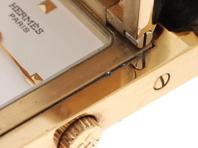 HERMES エルメス 時計 メドール ME1.201 GP/カワ クォーツ式 2148103653537 【437】
