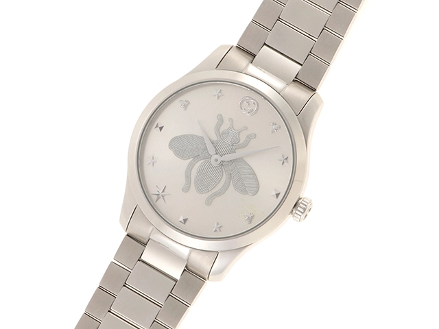 GUCCI　グッチ　Gタイムレス　腕時計　126.4 YA1264126　ステンレススチール　クォーツ　シルバー文字盤　メンズ　2148103653742　【205】