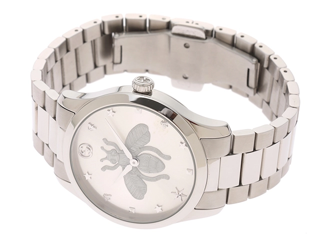 GUCCI　グッチ　Gタイムレス　腕時計　126.4 YA1264126　ステンレススチール　クォーツ　シルバー文字盤　メンズ　2148103653742　【205】