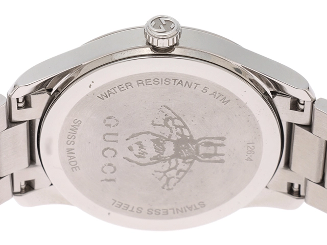 GUCCI　グッチ　Gタイムレス　腕時計　126.4 YA1264126　ステンレススチール　クォーツ　シルバー文字盤　メンズ　2148103653742　【205】