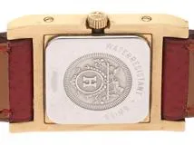 HERMES エルメス 腕時計 メドール ME1.210 GP/革 ホワイト文字盤 クォーツ【472】TS