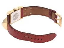 HERMES エルメス 腕時計 メドール ME1.210 GP/革 ホワイト文字盤 クォーツ【472】TS