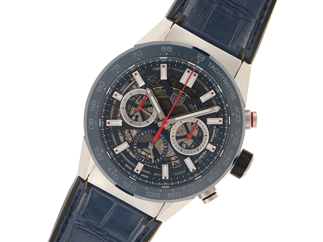 TAG HEUER タグ・ホイヤー カレラ キャリバーホイヤー02 CBG2A11.FC6460 SS/CE/ラバー/カワ ブルースケルトン メンズ 自動巻き【432】2148103654688