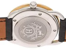 HERMES　エルメス　アルソー　AR5.720a　腕時計　ホワイト文字盤　クオーツ　金メッキ/ステンレススチールケース　革ベルト　メンズ　2148103655197　【205】