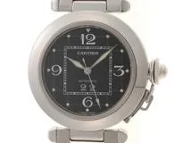Cartier カルティエ 腕時計 パシャC ビッグデイト W31053M7 ステンレス `ブラック文字盤 35mm 自動巻き 2005年並行品【472】SJ