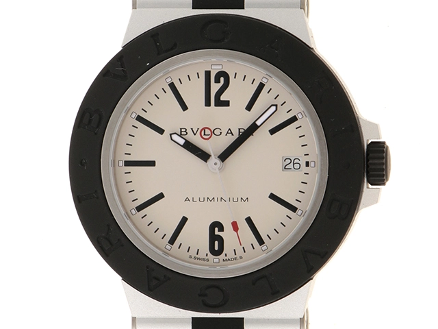 BVLGARI ブルガリ 腕時計 アルミニウム 103382 BB40AT アルミニウム/ラバー 2024年4月購入 シルバー文字盤 自動巻【434】【中古】【大黒屋】  の購入なら「質」の大黒屋（公式）