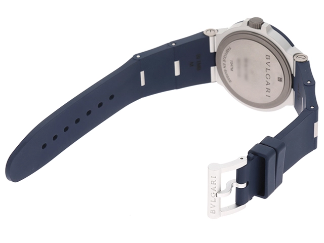 BVLGARI ブルガリ 腕時計 2024年正規品 アルミニウムGMT BB40ATGMT ブルー文字盤 アルミニウム/ラバー/チタニウム 自動巻き【472】SJ