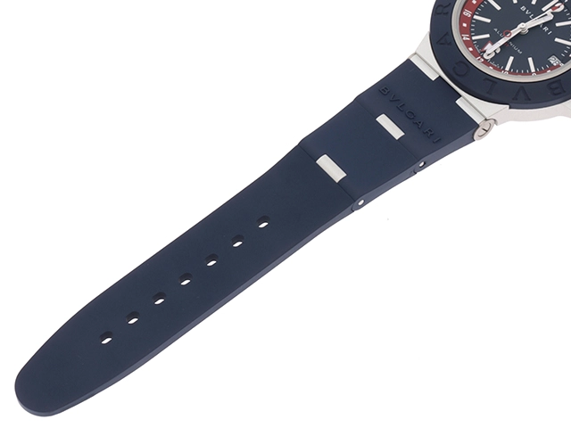 BVLGARI ブルガリ 腕時計 2024年正規品 アルミニウムGMT BB40ATGMT ブルー文字盤 アルミニウム/ラバー/チタニウム 自動巻き【472】SJ