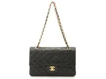 CHANEL　シャネル　25Wチェーンショルダーバッグ　マトラッセWフラップ　ブラック　ラムスキン　A01112　【472】HG