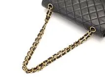 CHANEL　シャネル　25Wチェーンショルダーバッグ　マトラッセWフラップ　ブラック　ラムスキン　A01112　【472】HG