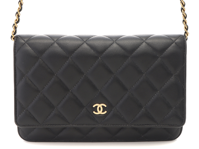 超人気の雑貨店 シャネル CHANEL マトラッセ ブラック・GP チェーンウォレット 小物