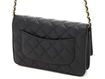 CHANEL シャネル　マトラッセ　チェーンウォレット　ブラック・GP金具　ラムスキン　AP0250【472】HA