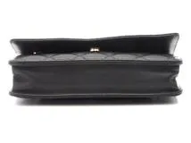 CHANEL シャネル　マトラッセ　チェーンウォレット　ブラック・GP金具　ラムスキン　AP0250【472】HA