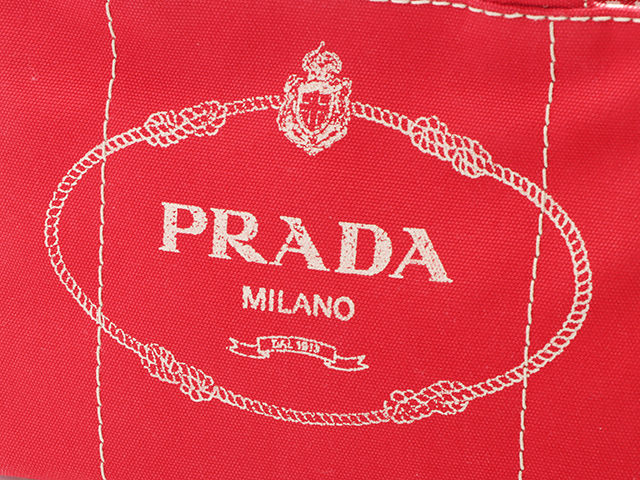 PRADA プラダ ギンガムチェック ミニカナパ レッド/ホワイト