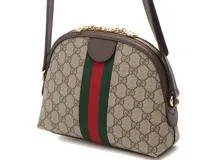 GUCCI グッチ オフィディア GG ショルダーバッグ ベージュ ブラウン GGスプリーム キャンバス レザー 499621【473】