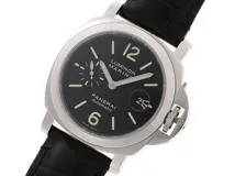 PANERAI パネライ 時計 ルミノール マリーナ PAM00104 ブラック文字盤 SS/クロコダイルレザー 自動巻き メンズ（2148103656866）M【200】