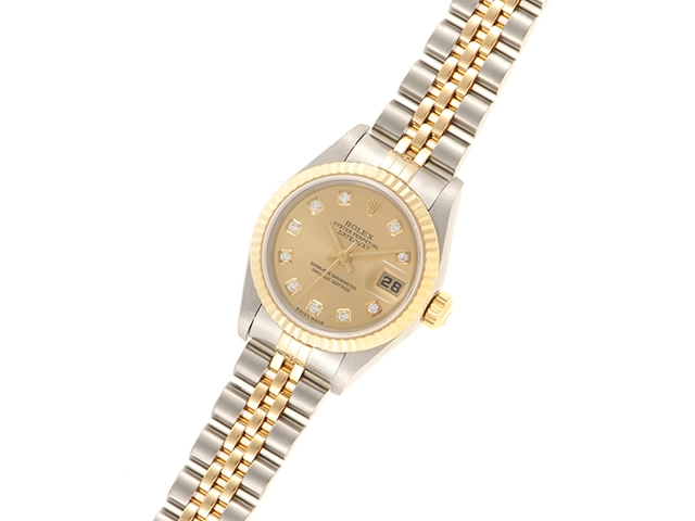 ROLEX ロレックス デイトジャスト 79173G レディース YG/SS 10Pダイヤシャンパン文字盤 【431】2148103656989