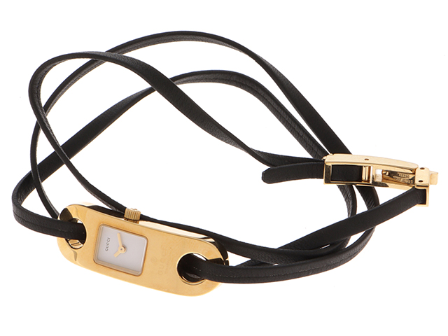 GUCCI 6100L チェーンブレス ブラックダイアル レディースウォッチ GUCCI 6100L チェーンブレス ブラックダイアル レディースウォッチ